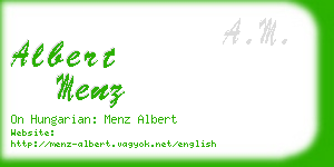 albert menz business card